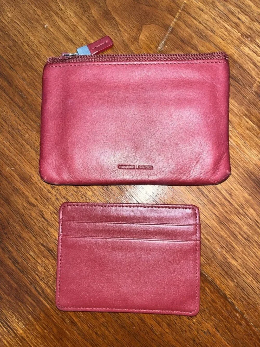 Rolfs Essential Mini Wallet Genuine Leather ID case & coin purse Red